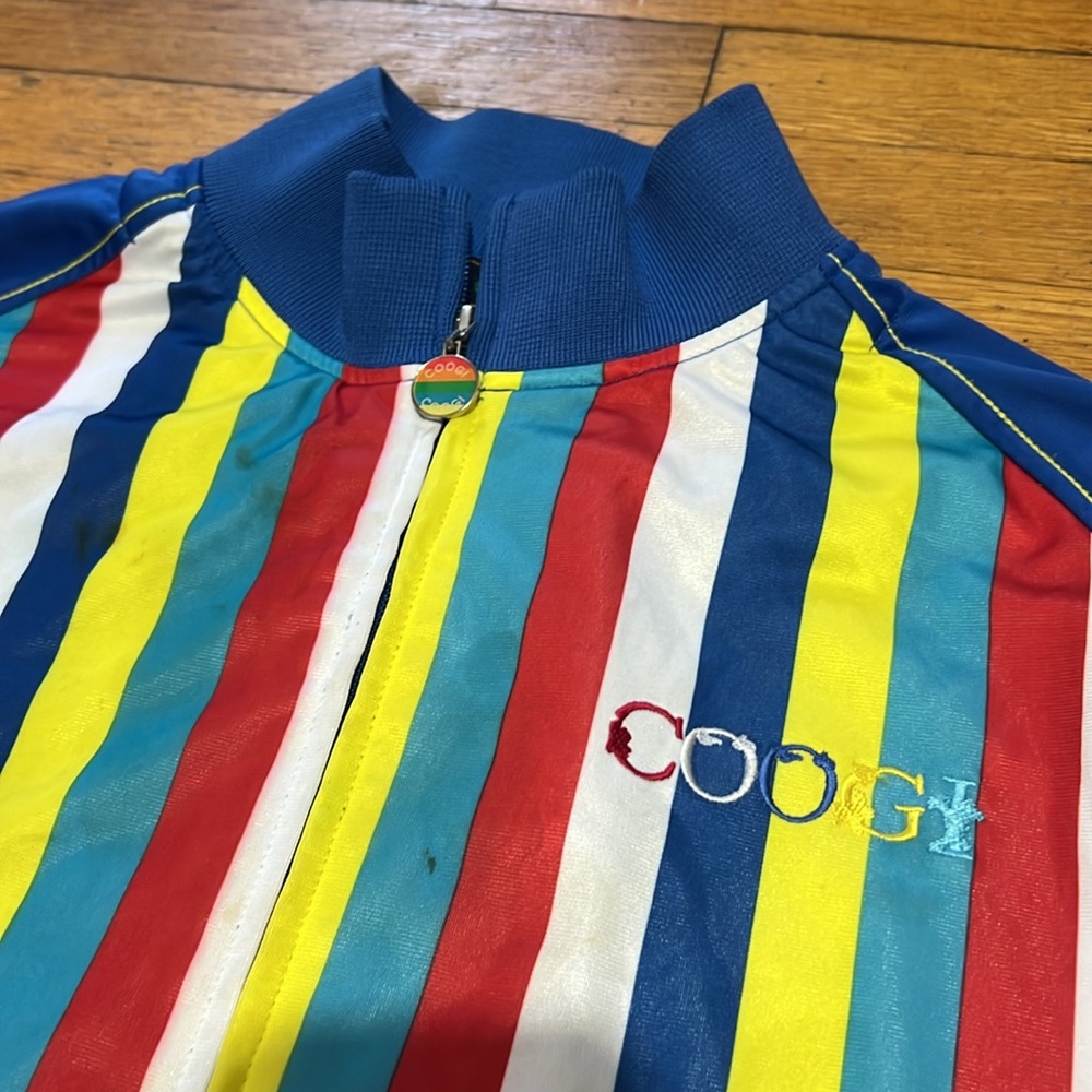 COOGI Blue Multi-Color Striped Bomber Jacket - Picture 3 of 16